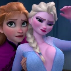 ai_generated anna_(frozen) elsa_(frozen) fingers_in_mouth imminent_breeding imminent_orgasm imminent_sex incest kissing_neck sister_and_sister sisters tagme video weird