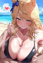 1girls ai_generated animal_ears anthropomorphization artist_request eyes female gold_city_(umamusume) hair legs skin tagme umamusume umamusume_pretty_derby young