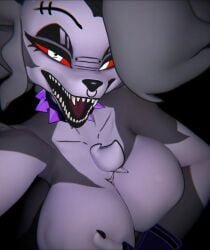 10_seconds 1girls 3d 3d_(artwork) 5:6 animated anthro areola areolae big_breasts big_nipples female fingerless_gloves fur furry furry_only hellhound helluva_boss huge_breasts jinushi_san looking_at_viewer loona_(helluva_boss) nipple_piercing no_sound piercing shorter_than_10_seconds solo solo_focus spiked_collar tagme two_tone_body two_tone_fur vertical_video video white_body white_hair wolf wolf_girl
