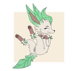 animal_genitalia animal_vulva ass brown_vulva canid canine canine_genitalia canine_vulva eeveelution feet female feral fur furry generation_4_pokemon genitals hair hashi0 hi_res leafeon looking_at_viewer lying mammal nintendo nswf on_front paws pokemon pokemon_(species) presenting presenting_hindquarters simple_background soles solo species tail tongue vulva