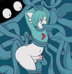 1boy alternate_color ambiguous_gender anthro armpits arms_up ass big_ass blue_hair blue_skin bondage digital_media_(artwork) duo erection fellatio gardevoir girly hi_res male male_gardevoir male_pokemon mammal nintendo nipples nude oral original_character penetration penis pokémon_(species) pokemon pokemon_(species) pokemon_dppt pokemon_rse purple_eyes tangrowth tentacle tentacle_in_mouth tentacle_monster testicles varagod video_games white_skin