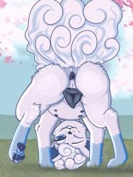 3:4 alolan_form alolan_vulpix animal_vulva anus ass canine_vulva cherry_blossom female feral flower generation_1_pokemon generation_7_pokemon genitals grey_nipples grey_vulva hi_res leostail nintendo nipples outside plant pokemon pokemon_(species) prunus_(flower) regional_form_(pokemon) solo vulpix vulva