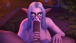 1boy 1girls 2019 3d alvarina alvarina_(alvarina) animated areolae big_penis breasts dark-skinned_male elf elf_ears erection fellatio female glowing_eyes handjob looking_at_viewer male night_elf nipples oral penis pointy_ears pov video world_of_warcraft