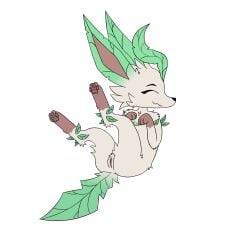 animal_genitalia animal_vulva ass brown_vulva canid canine canine_genitalia canine_vulva eeveelution feet female feral fur furry generation_4_pokemon genitals hair hashi0 hi_res leafeon looking_at_viewer lying mammal nintendo nsfw on_front paws pokemon pokemon_(species) presenting presenting_hindquarters simple_background soles solo species tail tongue vulva