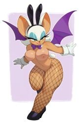 big_breasts bunny_ears bunny_tail bunnysuit nipples rouge_the_bat sonic_(series) tagme wings