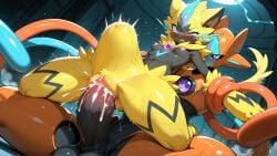 ai ai-created ai_art ai_assisted ai_generated anthro anthro_on_anthro anthro_on_feral anthro_penetrating black_body black_skin clenched_teeth cowgirl_position deoxys feral feral_penetrated furry furry_ears furry_female grabbing half-closed_eyes hard_cock hard_penis hard_sex hardcore hardcore_sex horny horny_female hyper hyper_cock hyper_dick hyper_penis hyper_stomach_bulge large_cock large_dick large_penis legendary_pokémon legendary_pokemon medium_breasts pink_nipples pokémon_(species) pokemon pokemon_(species) pussyfur18 red_body size_difference tentacle veiny_cock veiny_dick veiny_penis wrapped yellow_fur zeraora