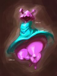 1girls 2025 blue_dress deltarune deltarune_chapter_2 dress dress_lift female female_only halcovo huge_thighs pink_body solo solo_female swirly_eyes tagme thick_thighs thighs topwear virovirokun