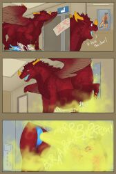 aetherxov animal_genitalia anthro anus ass b0b_dergarius balls big_anus big_butt blue_anus blue_eyes bodily_noises claws dragon duo facial_horn fart fart_cloud fart_fetish farting_on_another feathered_wings feathers feral fur genitals green_fart_cloud hi_res horn kobold male male/male mane mythological_creature mythological_scalie mythology nose_horn perineum puffy_anus red_balls red_body red_fur red_mane scalie sheath size_difference teeth wings yellow_claws yellow_horn yellow_nose_horn