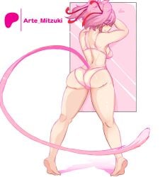 1girls bra cat_ears cat_tail doki_doki_literature_club female female_only female_solo natsuki_(doki_doki_literature_club) panties solo solo_female solo_only underwear zeddarts