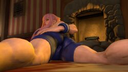 ass ass_focus back_view manon_legrand presenting presenting_hindquarters sfm source_filmmaker street_fighter street_fighter_6
