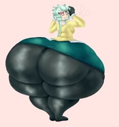 !! 1girls ass_bigger_than_head ass_bigger_than_skirt ass_bigger_than_torso hyper hyper_ass looking_back marinenaut massive_ass small_breasts smoistabyss solo_female surprised tagme third-party_edit