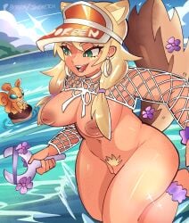 1girls acorn big_breasts blonde_hair blue_sky bracelet bracelets breasts choker female green_eyes hat hi_res jiansketch marvel marvel_comics marvel_rivals navel nude nude_female patreon patreon_username pubic_hair pussy sea sky slingshot squirrel squirrel_girl_(marvel) squirrel_girl_(marvel_rivals) squirrel_girl_(sunshine_squirrel) squirrel_tail thick_thighs thighs tippy-toe variant_set