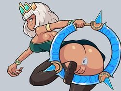 animated anus ass blue_anus bubble_butt female green_anus innie_pussy league_of_legends open_toe_shoes pussy qiyana_yunalai simple_background slideshow solo tagme thick_thighs triangular_anus valmar