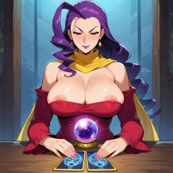 ai_generated busty capcom card crystal_ball female female_focus hourglass_figure italian italian_female long_hair purple_hair rkkk_p rose_(street_fighter) seer street_fighter tagme tarot tarot_card wide_hips