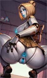 1girls ai ai_generated android anus ass blonde_hair blue_anus blue_lipstick blue_nipples blue_pussy dizelxl female female_focus female_only fembot glowing_eyes glowing_genitalia hi_res joints league_of_legends league_of_legends:_wild_rift lips lipstick looking_at_viewer nude orianna presenting_anus presenting_pussy pussy riot_games robot robot_girl squatting thick
