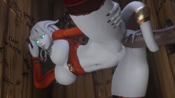 1boy 1girls 3d big_breasts blizzard_entertainment cum cum_in_pussy cum_inside dark-skinned_male dark_skin draenei elly_(draenei) female glory_hole horns human human_(world_of_warcraft) interracial interspecies male morilymory nude original_character pussy spread_legs tail_sex thick_thighs voluptuous voluptuous_female warcraft white_hair wide_hips world_of_warcraft