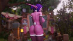 1girls 3d big_ass big_breasts blizzard_entertainment bunny_ears easter easter_egg female_only morilymory night_elf noblegarden nude original_character pink_skin pinup purple_hair raelisenna_nightdream solo stockings thick_thighs voluptuous voluptuous_female warcraft wide_hips world_of_warcraft