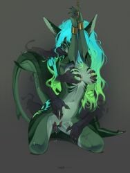 2025 3:4 anthro areola arm_fin arm_markings athletic athletic_anthro athletic_female aurora_(kamikazekit) belly black_harness black_sclera blood bodily_fluids bondage bound breast_grab breast_squeeze breasts bruised captured chained chains claw_marks claws clothed clothing collar cuff_(restraint) curvy_figure disembodied_hand dripping ear_piercing erect_nipples female fin fin_markings fin_piercing finger_fuck fingering fingers fish furgonomics furry-specific_piercing genital_fluids genitals ghost_hand green_body green_eyes green_skin hair hale. hand_on_belly hand_on_breast hand_on_cheek hand_on_leg hand_on_thigh hands_above_head harness hi_res hip_markings hourglass_figure inner_thigh kneeling leaking_pussy leg_markings leg_muscles looking_at_viewer marine markings medium_breasts messy_hair midriff multicolored_hair multicolored_markings muscles narrowed_eyes navel nipples no_underwear non-mammal_breasts nude one_eye_obstructed penetration piercing pussy questionable_consent restraints shark shoulder_markings simple_background small_waist solo spread_legs spreading squeezing tail tail_fin vaginal_fluid_drip vaginal_fluid_string vaginal_fluids vaginal_fluids_on_ground vaginal_penetration vulva wide_hips wrist_cuffs wrists_together