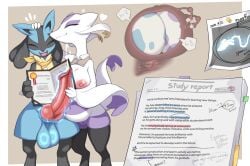 2025 3_fingers absurd_res animal_genitalia animal_penis anthro areola balls breasts canine_genitalia canine_penis chest_spike closed_eyes clothed clothed_anthro clothed_female clothing digital_media_(artwork) duo egg english_text erection female fingers front_view generation_4_pokemon generation_5_pokemon genitals graduation hand_on_head hand_on_penis hand_spike hi_res holding_object holding_penis internal knot knotted_penis lucario male mienshao nintendo nipples nude nude_anthro nude_male open_mouth open_smile penis pokemon pokemon_(species) pregnant smile spikes spikes_(anatomy) standing student teacher teacher_and_student text tongue vulva zinfyu