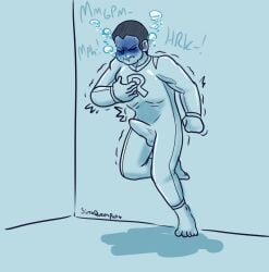 asphyxiation barefoot blue_face drowning erection erection_under_clothes erection_under_clothing feet giovanni_(pokemon) sirenqueenpan tagme turning_blue underwater