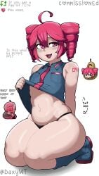 chubby fatass fatass_teto_plush girl kasane_teto lifting_shirt pearto teto thighs tummy