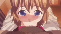 :>= ahe_gao animated asaoka_masaru bed blue_eyes brown_hair cheating cheating_girlfriend crying crying_with_eyes_open cum_in_mouth cum_in_throat cumming_in_mouth dark-skinned_male deepthroat drinking_cum female hinomoto_koharu kedamono-tachi_no_sumu_ie_de male male_pubic_hair mind_break murakami_teruaki netorare pleasure_face pov throat_penetration