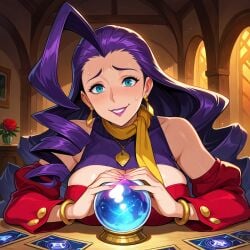 ai_generated busty capcom card crystal_ball female female_focus hourglass_figure italian italian_female long_hair purple_hair rkkk_p rose_(street_fighter) seer street_fighter tagme tarot tarot_card wide_hips