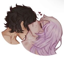 bungo_stray_dogs bungou_stray_dogs dazai_osamu hickey makeout male male_only sigma_(bungo_stray_dogs) sigzai