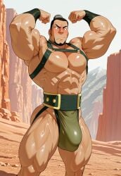 ai_generated avatar_the_last_airbender bara belt big_biceps big_pecs earth_kingdom flexing flexing_arms flexing_bicep flexing_both_biceps flexing_muscles harness looking_at_viewer male male_focus male_only muscles muscular muscular_arms muscular_legs muscular_male muscular_thighs obliques pecs revealing_clothes the_boulder underwear yaoi