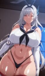 1girls ai_generated breasts female female_focus female_only genshin_impact large_breasts light-skinned_female light_skin looking_at_viewer shiny_skin skirk_(genshin_impact) solo thick_thighs thighs wet wide_hips yuukiai