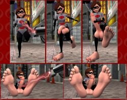 ahe_gao ahegao_face big_feet city_background foot_fetish foot_focus footjob helen_parr the_incredibles tidesafterdark_(artist) toes what wtf