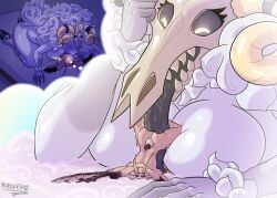 absurd_res american_mythology anal anthro anthro_on_anthro arthropod blush bodily_fluids bone breast_squish breasts cloud dream dream_manipulation drooling duo female female_anthro female_rimming female_rimming_male hi_res hybrid indigenous_north_american_mythology insects lagomorph large_female laying_on_top lepidopteran leporid licking macro magic male male/female male_anthro mammal maxner12 moth mythology north_american_mythology nude nude_anthro nude_female nude_male oral rabbit rasmus_(permaclot) rimming saliva sex size_difference skull skull_head squish tongue wendigo