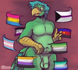 1boy avian balls male nude patrigue penis pride_flag sarcoph tagme