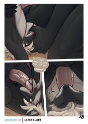 2025 absurd_res aidan_(lizardlars) anthro anthro_on_anthro anthro_penetrated anthro_penetrating anthro_penetrating_anthro balls biped black_balls black_body black_fur brown_eyes closed_eyes comic corey dialogue digital_media_(artwork) duo english_text erection fur genitals grey_body grey_fur hair hi_res humanoid_genitalia humanoid_penis interspecies lizardlars male male/male male_anthro male_penetrated male_penetrating male_penetrating_male mammal multicolored_body multicolored_fur murid murine oral oral_penetration penetration penis penis_in_mouth procyonid raccoon rat rodent sex speech_bubble text white_hair