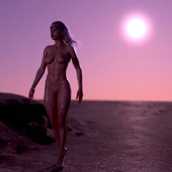 1girls 3d completely_nude completely_nude_female daz_studio full_body mortal_kombat nude nude_female o97t5s sindel solo