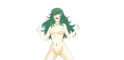 1girls eto_yoshimura female green_eyes green_hair nude red_eyes tokyo_ghoul