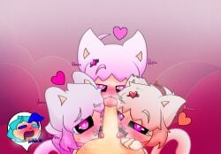 :3 :3= bluboi_lewd blue_eyes blue_hair blush blush cat_ears cat_girl cat_tail catgirl catgirls cock cyan_eyes cyan_hair hairclip heart heart heart-shaped_pupils heart_eyes heart_hairclip heart_symbol licking licking_penis moan moaning moaning_in_pleasure moans mouth_watering orange_hair orange_tail original original_character original_characters penis penis_in_mouth pink_hair pink_tail purring slurp slurping tail tongue tongue_out white_hair white_tail