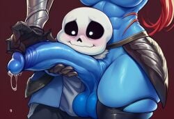 ai_generated futanari handjob intersex sans submissive_male undertale undyne
