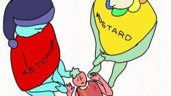 animated astro_(dandy's_world) bukkake cumming cursed dandy's_world dandy_(dandy's_world) flipaclip foodplay jxci ketchup loop mustard penis rotoscoping self_upload shitpost sprout_(dandy's_world) traced_animation