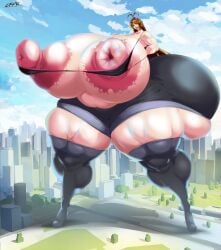 1girls ass_bigger_than_head ass_bigger_than_torso breasts_bigger_than_head breasts_bigger_than_torso bursting_breasts cfpkosmodan enormous_ass enormous_breasts giantess hyper hyper_ass hyper_breasts hyper_thighs muscular_female smile smiling solo_female tagme thick_thighs underass