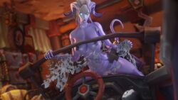1girls 3d big_breasts blizzard_entertainment blue_skin draenei female_only goblin_property morilymory nude solo thick_thighs voluptuous voluptuous_female warcraft white_hair wide_hips world_of_warcraft yrel