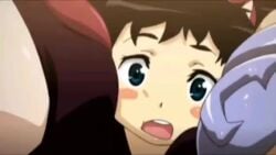 1boy 2girls blush breast_smother breast_squish breasts cattleya huge_breasts leina queen's_blade rana sound tagme video