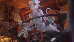 1girls 3d big_breasts blizzard_entertainment draenei female_only goblin_property lightforged_draenei lurri morilymory nude original_character solo thick_thighs voluptuous voluptuous_female warcraft white_hair white_skin wide_hips world_of_warcraft