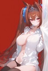 1girls ai_generated animal_ears anthropomorphization artist_request daiwa_scarlet_(umamusume) eyes female hair legs skin tagme umamusume umamusume_pretty_derby young
