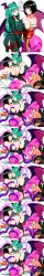 2girls big_breasts breasts cosplay costume_switch crossover darkstalkers female female_only fubuki_(one-punch_man) fubuki_(one-punch_man)_(cosplay) green_hair head_wings huge_breasts kissing large_breasts morrigan_aensland morrigan_aensland_(cosplay) multiple_girls one-punch_man outfit_swap snegovski tentacle_sex wings yuri yuri