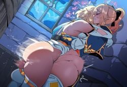 1futa 1girls ai_generated blonde_hair clenched_teeth female futa_on_female futanari genshin_impact hoyoverse hug huge_ass jean_(genshin_impact) lumine_(genshin_impact) mullon night novelai penis sex standing standing_sex thick_thighs voluptuous voluptuous_futa voluptuous_futanari wide_hips