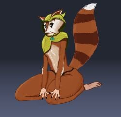 anthro furry furry_female hood hoodwink_(dota) squirrel tail