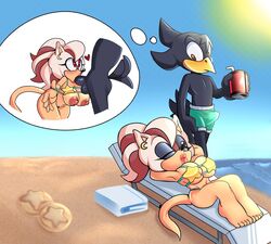 anthro bikini cuisine missphase original original_character phase_the_moonrat sonic_(series) sunbathing