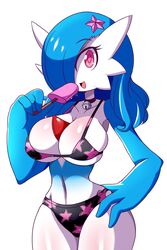 1girls abs alternate_color ass big_breasts bikini breasts female gardevoir humanoid looking_at_viewer lucyfercomic nintendo original_character pokémon_(species) pokemon pokemon_(species) pokemon_rse saraiah_(heraldinthedark) shiny_gardevoir shiny_pokemon smile