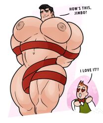 bara bara_tits big_breasts big_muscles big_pecs clark_kent jimmy_olsen male_only nandarazzi ribbon superman